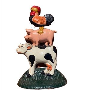 Country Animal Door Stopper, Decor, Rooster, Cow, pig primitive